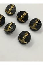 Yelek Hırka Düğmesi 6 Lı Set Çapa Armalı 1,8 Cm, d207