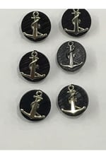 Yelek Hırka Düğmesi 6 Lı Set Çapa Armalı 1,8 Cm, mk300