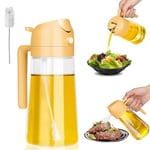 Yemek pişirmek için yağ şişesi, 470 ml yağ püskürtme şişesi, 2'si 1 arada dağıtıcı şişe, cam pişirme şişesi, cam yağ şişesi, yağ şişesi ağzı ve püskürtücü, salata ve ekmek pişirmek için yağ püskürtücü