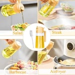 Yemek pişirmek için yağ şişesi, 470 ml yağ püskürtme şişesi, 2'si 1 arada dağıtıcı şişe, cam pişirme şişesi, cam yağ şişesi, yağ şişesi ağzı ve püskürtücü, salata ve ekmek pişirmek için yağ püskürtücü