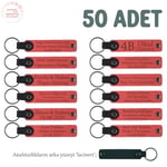 Yeni Doğan Hatırası Anı Anahtarlığı Set, Standart, MH-KAN8533X50, Nar Çiçeği & Lacivert, üniseks-bebek