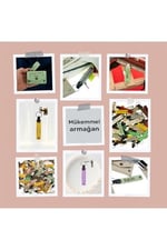 Yeni Doğan Hatırası Anı Anahtarlığı Set, Standart, MH-KAN8533X50, Nar Çiçeği & Lacivert, üniseks-bebek