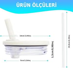Yenigeldi 2 Adet Flip Pipetli Kapak – Stanley Quencher ile Uyumlu 40 Oz – Sızdırmaz Kapak + 2 Pipet – Krem Renk