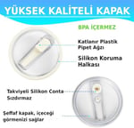 Yenigeldi 2 Adet Flip Pipetli Kapak – Stanley Quencher ile Uyumlu 40 Oz – Sızdırmaz Kapak + 2 Pipet – Krem Renk