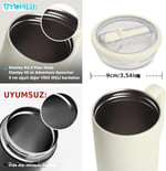 Yenigeldi 2 Adet Flip Pipetli Kapak – Stanley Quencher ile Uyumlu 40 Oz – Sızdırmaz Kapak + 2 Pipet – Krem Renk
