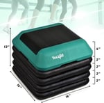 'Yes4All 16''x16'' Adjustable High Step Aerobic Platform with 4 Risers, Height-Adjustable 4''-6''-8''-10''-12'' Step Aerobics Platform for Home Gym Exercise Fitness Workout'
