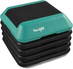 'Yes4All 16''x16'' Adjustable High Step Aerobic Platform with 4 Risers, Height-Adjustable 4''-6''-8''-10''-12'' Step Aerobics Platform for Home Gym Exercise Fitness Workout'