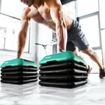 'Yes4All 16''x16'' Adjustable High Step Aerobic Platform with 4 Risers, Height-Adjustable 4''-6''-8''-10''-12'' Step Aerobics Platform for Home Gym Exercise Fitness Workout'