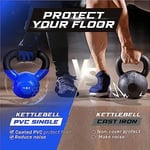 Yes4All 2-20kg Kettlebell aus Gusseisen, mit Vinylbeschichtung, Schwunghantel, Kugelgewicht