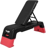Yes4All 48 cm Aerobik Egzersiz Step Platformu, 2 Yükseltici ile, Ayarlanabilir Yükseklikli Antrenman Step Tahtası 7,6 cm ve 13 cm için Ev Spor Salonu