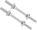 Yes4All Çift Dişli Halter Çubukları 14/16/18/24 inç, Krom/Kauçuk Tutamak, 1 inç (2,5 cm) Plakalarla Uyumlu, Ağırlık Çubuğu Bağlantısı