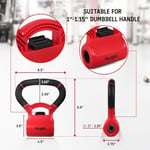 Yes4All D8FC Kettle Grip sap, dambılları antrenmanlar için girya dönüştürmek için, A. kırmızı/siyah, halter dönüştürücü