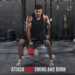 Yes4All D8FC Kettle Grip sap, dambılları antrenmanlar için girya dönüştürmek için, A. kırmızı/siyah, halter dönüştürücü