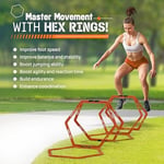Yes4All Hex Çeviklik Halkaları, Hız Halkaları, Altıgen Halkalar, Çeviklik Ayak Çalışması Eğitimi için Çeviklik Engelleri, Taşıma Çantasıyla