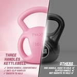 Yes4All Kettlebell 3 Kulplu, Kettlebell'ler için Geniş ve Dokulu Tutma Yeri, Küçük Ağırlıklar, Kulplu Dumbbell ile Çalışma - 2268 g / 4536 g / 6804 g / 9072 g / 11340 g