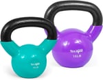 Yes4All Kettlebell Seti, Vinil Kaplama, Kombo, Tüm Vücut İçin, Egzersiz Ekipmanları, Şınav, Kavrama Gücü Egzersizi, Dambıl Ağırlık Egzersizleri