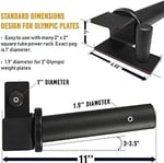 Yes4All Olympische Hantelscheibenhalter Power Rack Aufsatz Für 5.1x5.1cm Power Rack - Passend 5.1cm Olympische Hantelscheiben