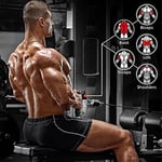 Yes4All Üniseks Kablo Bağlantısı Combo Çift D Kolu Kauçuk Lat Makine Ataşmanı Triceps Halatı Düz ​​Döner Bar V Şekli Bar Kablo Ek Kablo Ev Spor Salonu için Makine Aksesuarları
