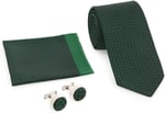 Yeşil Kravat Kol Düğmesi Hediyelik Set-Brianze KMK-19