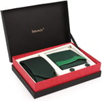 Yeşil Kravat Kol Düğmesi Hediyelik Set-Brianze KMK-19