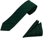 Yeşil Küçük Şal Desen Kravat Mendil Set