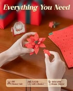 Yetişkinler için 3D çiçek ahşap yapboz, Noel yıldızı, kendin yap ahşap çiçekler, model seti, yetişkinler için el işi, botanik koleksiyon/ideal yaratıcı hediye / yeni eve taşınma kutlaması (153