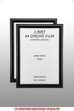 yhfoto 2 Adet 21x30 Siyah 22mm Profil Fotoğraf A4 Siyah 21 x 30