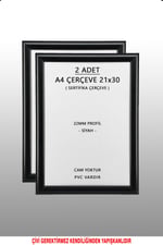 yhfoto 2 Adet 21x30 Siyah 22mm Profil Fotoğraf A4 Siyah 21 x 30