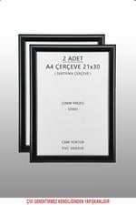 yhfoto 2 Adet 21x30 Siyah 22mm Profil Fotoğraf A4 Siyah 21 x 30
