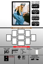 yhfoto 9 Adet 15x21 İnce Çıtalı A5 Siyah 6mm Fotoğraf Siyah