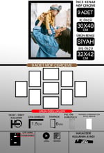 yhfoto 9 Adet 30x40 İnce Çıtalı A3 Siyah 6mm Fotoğraf Siyah