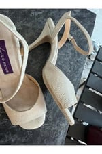 YILAN DERİSİ GÖRÜNÜMLÜ TANGO DANS VE SALON AYAKKABISI 8,5 CM 13 PONT KELEBEK MODEL