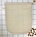 yofu yoga and food %100 Ağartılmamış Ham Pamuk Bitkisel Süt Süzme Kesesi Badem Sütü, Fındık Sütü, Yeşil Sebze Suyu Süzme - Organik Pamuk Kese (30 x 35 cm) - Seçenekler: 25 x25 cm, 30 x 35 cm, 35x50 cm