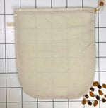 yofu yoga and food %100 Ağartılmamış Ham Pamuk Bitkisel Süt Süzme Kesesi Badem Sütü, Fındık Sütü, Yeşil Sebze Suyu Süzme - Organik Pamuk Kese (35x50 cm) - Seçenekler: 25 x25 cm, 30 x 35 cm, 35x50 cm