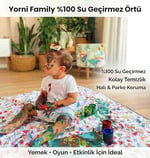 Yorni Su Geçirmez Yer/Masa Örtüsü, Aktivite, Yemek ve Oyun İçin, Doğa Dostu ve Çevreci, Ekoteks Sertifikalı,%100 Polyester, Family, 150x - Seçenekler: 150 x 100 cm (Dikdörtgen), 150 x 150 cm (Kare)...