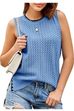 youknitwear you Widney Bisiklet Yaka Triko T-shirt Mavi M