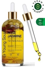 Young Souls Aromatherapy Rose Jasmine Multi Use Gül Yasemin Yüz Saç Tırnak & Vücut Bakım Kuru Yağ 100 ml