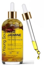 Young Souls Aromatherapy Rose Jasmine Multi Use Gül Yasemin Yüz Saç Tırnak & Vücut Bakım Kuru Yağ 100 ml