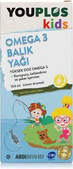 Youplus Kids Omega 3 Balık Yağı Şurup 150 ML