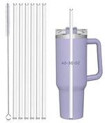 YUBIRD Stanley 40oz 850 ml Bardak Bardak Bardak için Yedek Pipet, Temizleme Fırçalı 6'lı Paket Yeniden Kullanılabilir Pipet, Stanley Kupası Aksesuarları için 12 