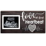 Yudarte Yeni Anne Hediyeleri - Hamilelik Duyuruları Bebek Ultrasonu Resim Çerçevesi - İlk Kalp Atışında Aşk Sonogram Fotoğraf Çerçevesi 10,7 x 7,7 cm - İlk Kez Ebeveynler için Bebek Kreş Dekoru