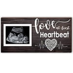 Yudarte Yeni Anne Hediyeleri - Hamilelik Duyuruları Bebek Ultrasonu Resim Çerçevesi - İlk Kalp Atışında Aşk Sonogram Fotoğraf Çerçevesi 10,7 x 7,7 cm - İlk Kez Ebeveynler için Bebek Kreş Dekoru