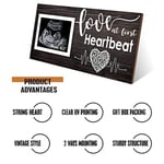 Yudarte Yeni Anne Hediyeleri - Hamilelik Duyuruları Bebek Ultrasonu Resim Çerçevesi - İlk Kalp Atışında Aşk Sonogram Fotoğraf Çerçevesi 10,7 x 7,7 cm - İlk Kez Ebeveynler için Bebek Kreş Dekoru
