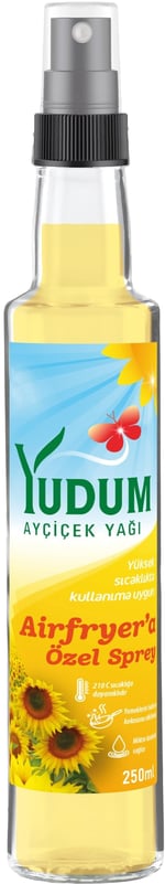 Yudum Ayçiçek Airfryer'a Özel 250 ml Sprey Yağı Cam