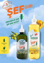 Yudum Şef Gibi Ayçiçek Yağı 750 ml Sıkılabilir Pet Sişe