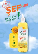 Yudum Şef Gibi Ayçiçek Yağı 750 ml Sıkılabilir Pet Sişe