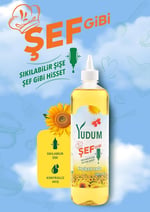 Yudum Şef Gibi Ayçiçek Yağı 750 ml Sıkılabilir Pet Sişe