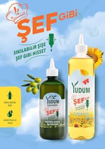 Yudum Şef Gibi Ayçiçek Yağı 750 ml Sıkılabilir Pet Sişe