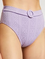 Yüksek Bel Bikini Altı Kemer Detaylı Dokulu