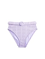 Yüksek Bel Bikini Altı Kemer Detaylı Dokulu